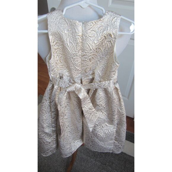 ADORABLE SWEET CHARMERS GOLD LAME BROCADE DRESS W/ RHINESTONE BELT 4/4T - Picture 5 of 7